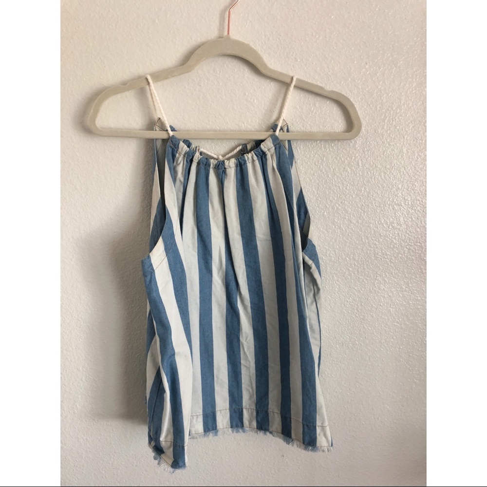 Maeve for Anthropologie Blue/White Rope Tank